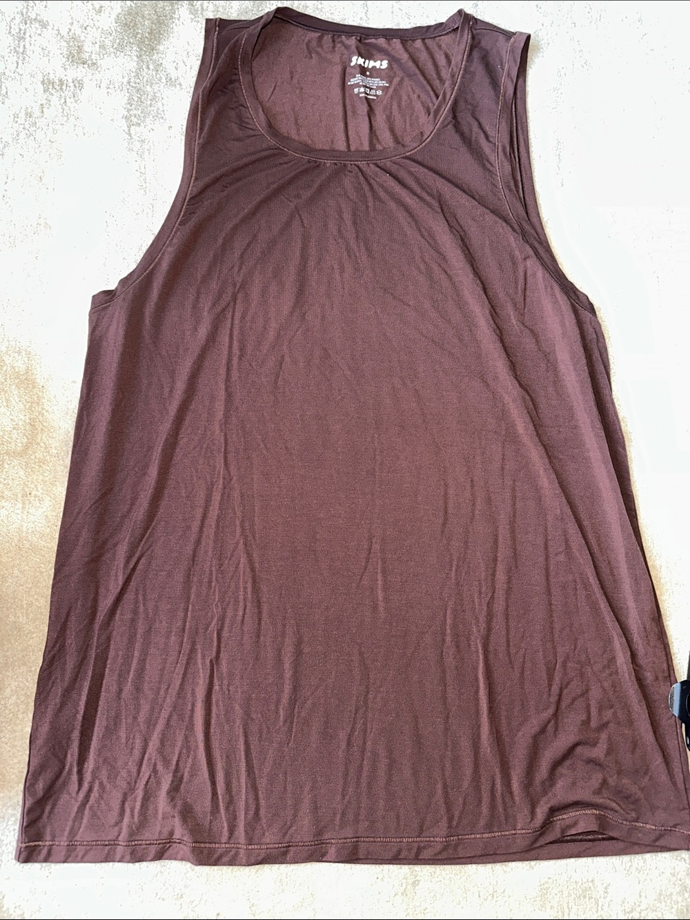 SKIMS Chocolate Brown Scoop Neck Tank Top